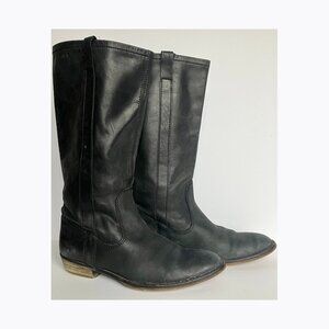Vintage Joe Sanchez Western Boots: Black Leather, Size 40 Size 9.5